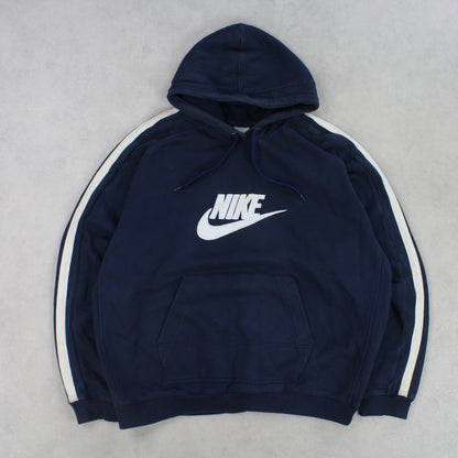 RARE Vintage 00s Nike Spell Out Hoodie Navy - (L)