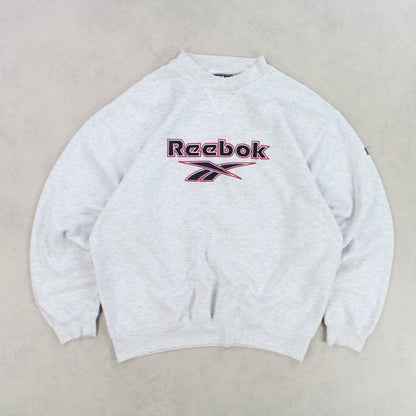 RARE 90s Reebok Sweatshirt Grey - (S)