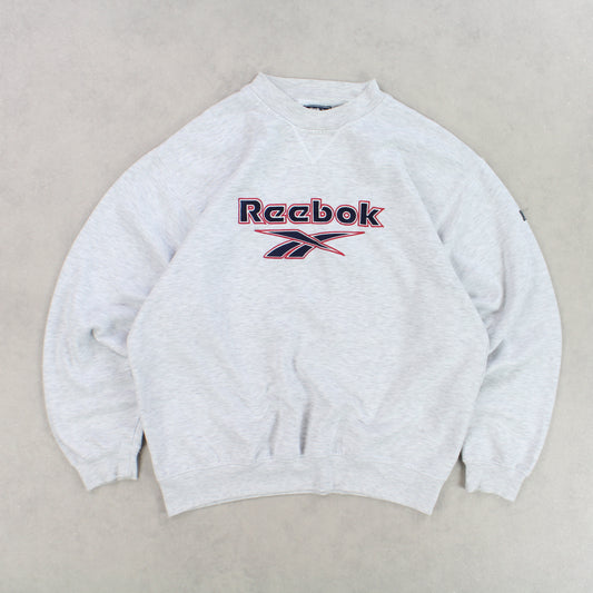 RARE 90s Reebok Sweatshirt Grey - (S)