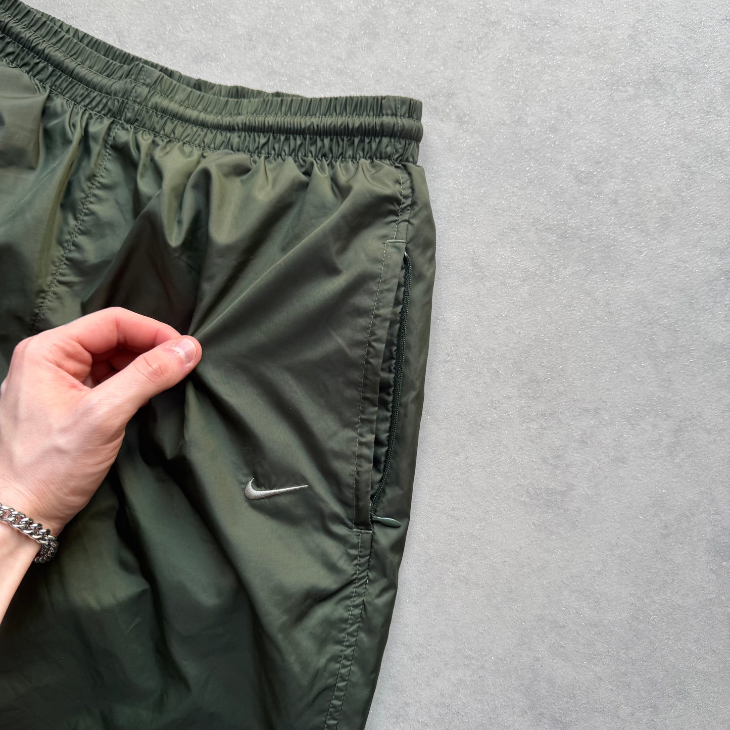 SUPER RARE 2000s Nike Trackpants Green - (S)