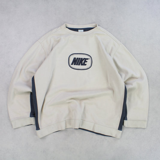 SUPER RARE 2000s Nike Sweatshirt Cream - (XL)