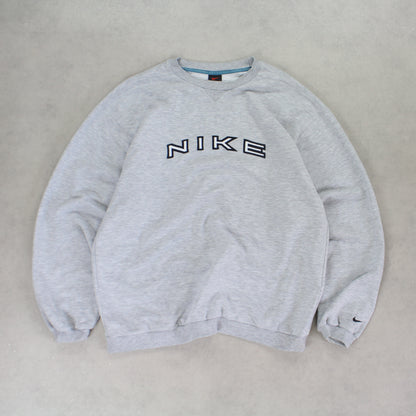 RARE 1990s Heavyweight Nike Sweatshirt Grey - (L)