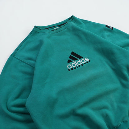RARE 1990s Adidas EQT Sweatshirt Green - (M)