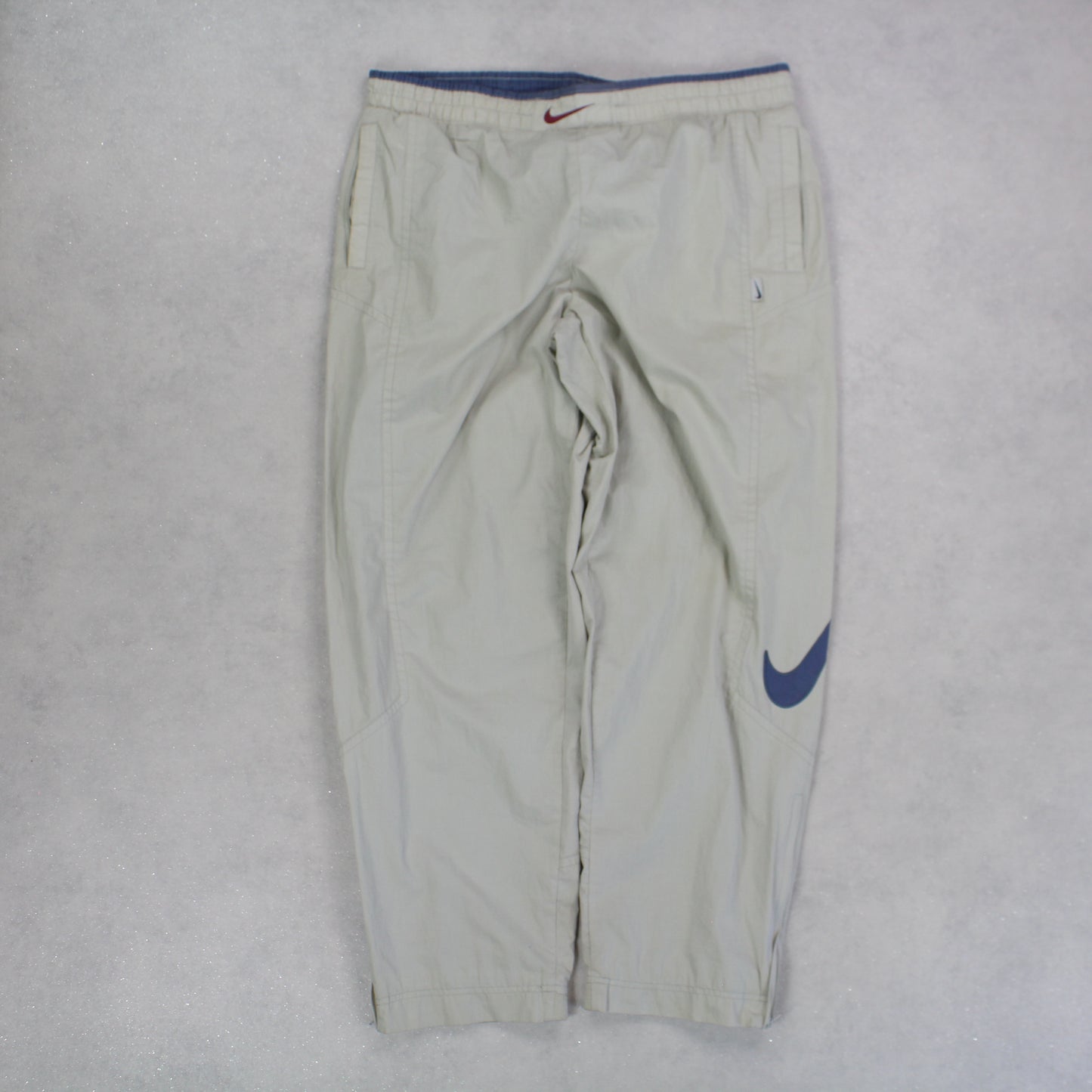 RARE 90s Nike Trackpants Cream - (XL)