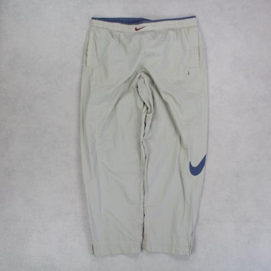 RARE 90s Nike Trackpants Cream - (XL)