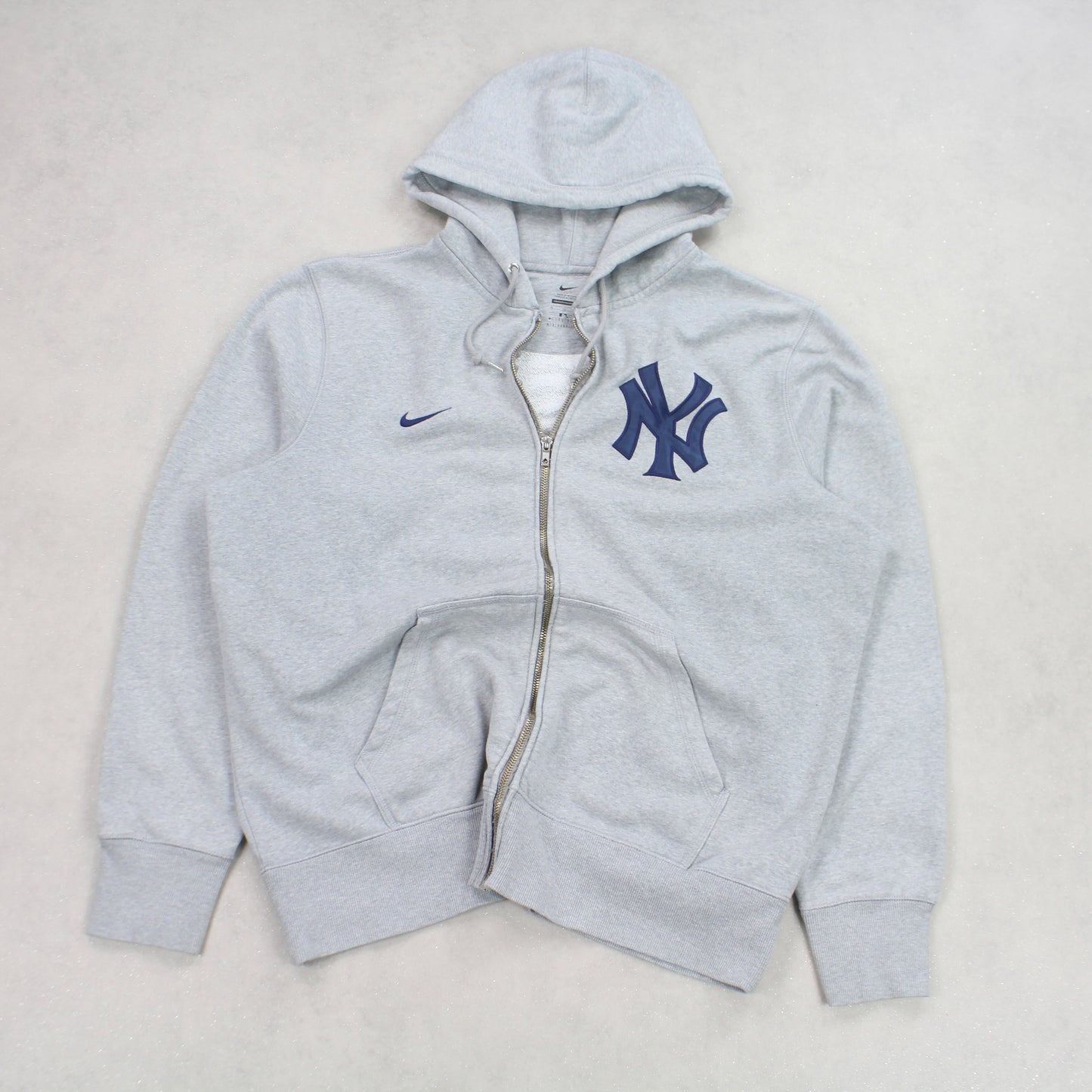 SUPER RARE Vintage 00s New York Nike Zip Up Hoodie Grey - (L)