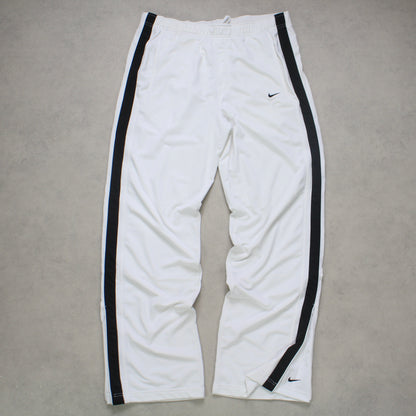 SUPERSELTENE Baggy-Trainingshose von Nike aus den 2000ern, weiß – (L)