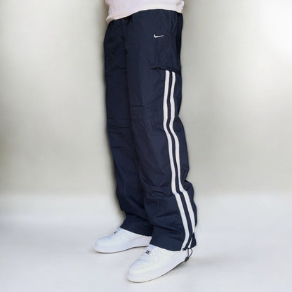 RARE 2000s Baggy Nike Trackpants Navy - (L)