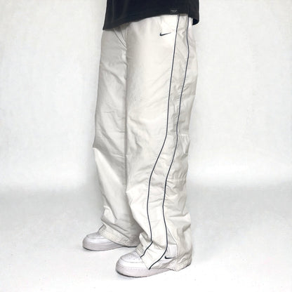 SUPER RARE 2000s Baggy Nike Trackpants White *PREMIUM* - (L)