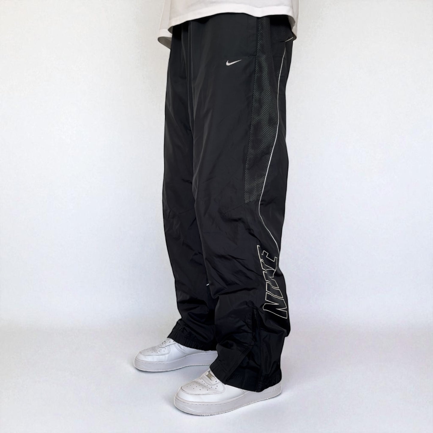 RARE 2000s Baggy Nike Trackpants Grey - (XL)