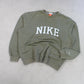 RARE Vintage 00s Nike Spell Out Sweatshirt Green - (L)