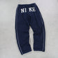 RARE 00s Nike Spell Out Trackpants Navy - (S)