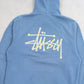 RARE Blue Stüssy Spell Out Hoodie - (M)