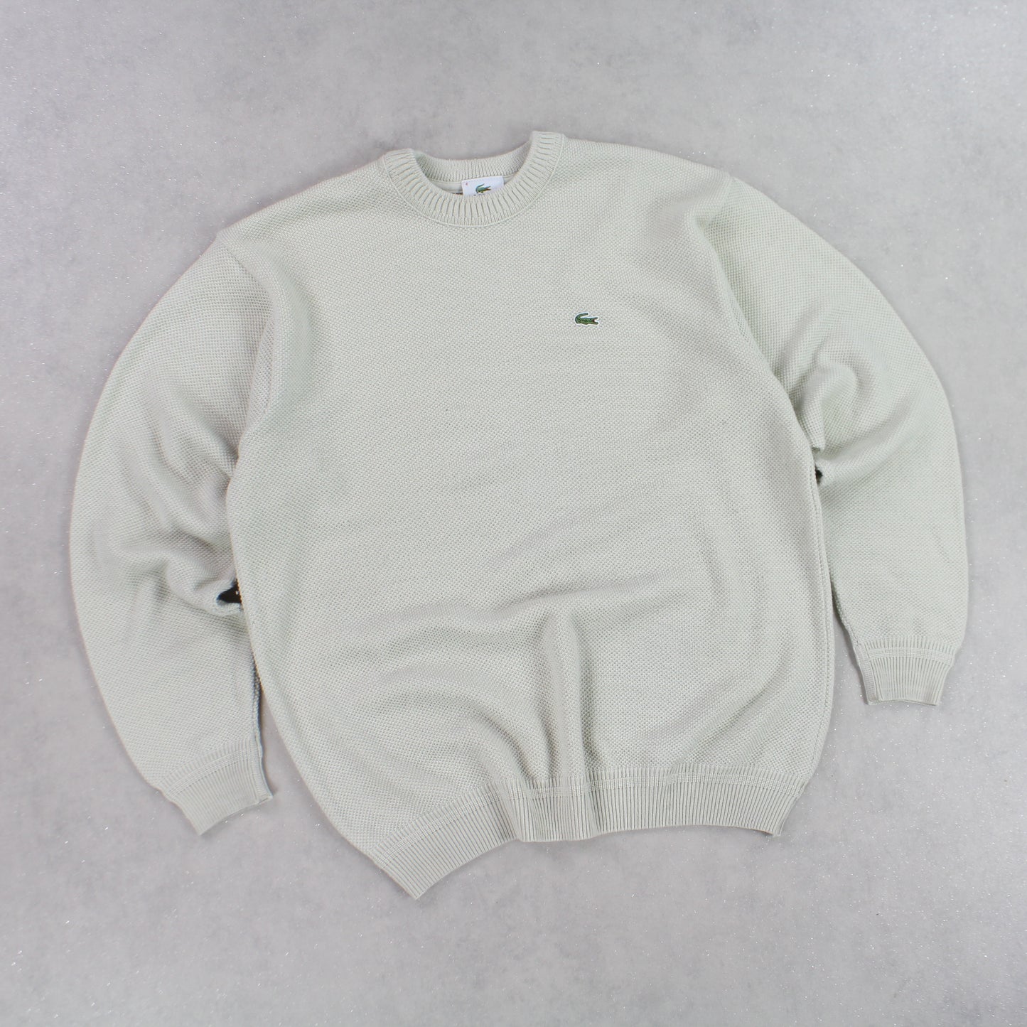 RARE 90s Lacoste Knitted Jumper Cream - (M)