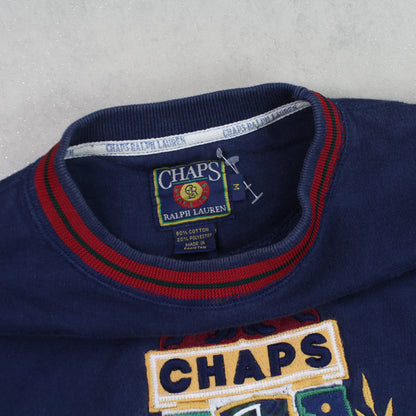 RARE 1990s Chaps Ralph Lauren Sweatshirt Navy - (S)