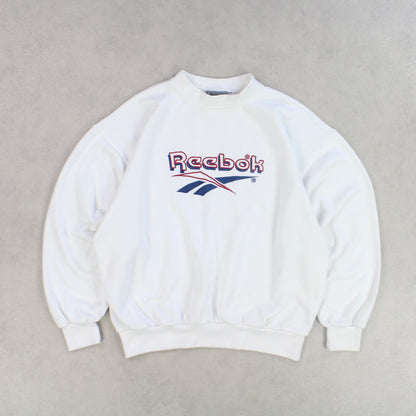 RARE 90s Reebok Sweatshirt White - (S)