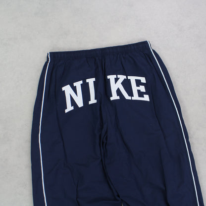 RARE 00s Nike Spell Out Trackpants Navy - (S)