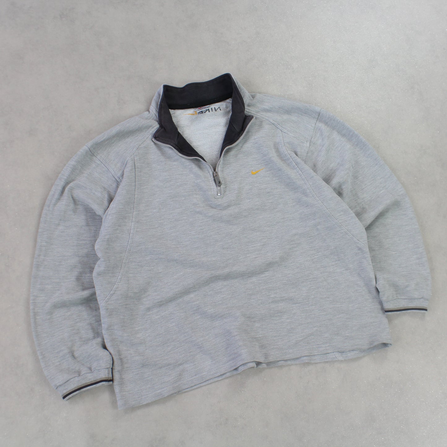 RARE 90s Nike 1/4 Zip Sweatshirt Grey - (S)