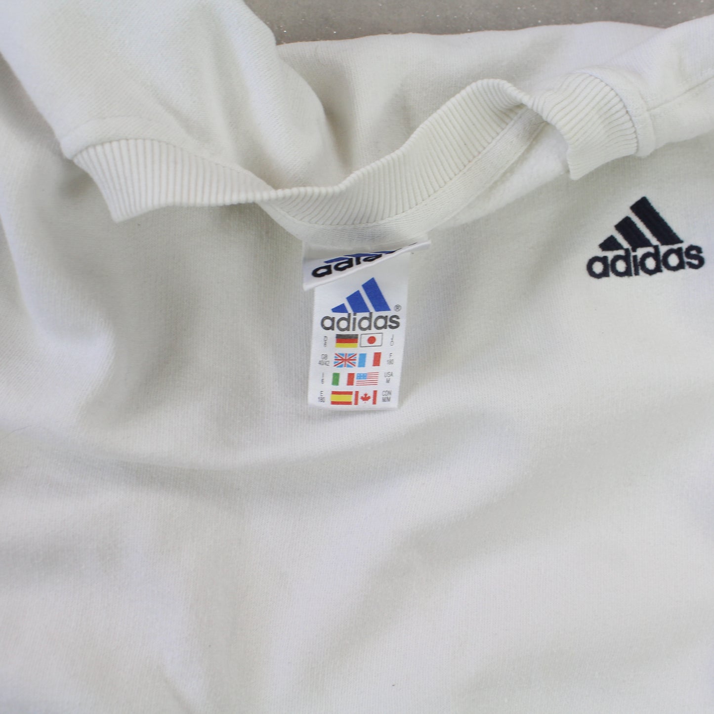 RARE 90s Adidas Sweatshirt White - (L)