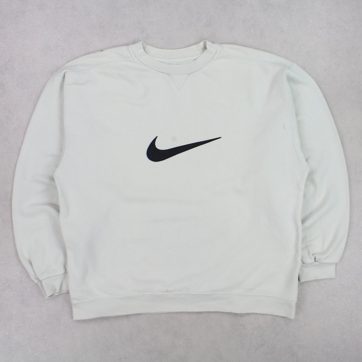 RARE 1990s Nike Swoosh Sweatshirt Cream - (L)