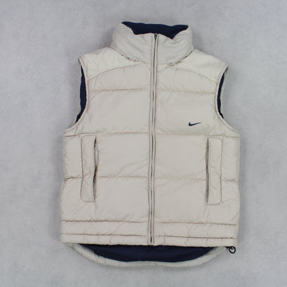 RARE 00s Cream Nike Gilet - (XS)