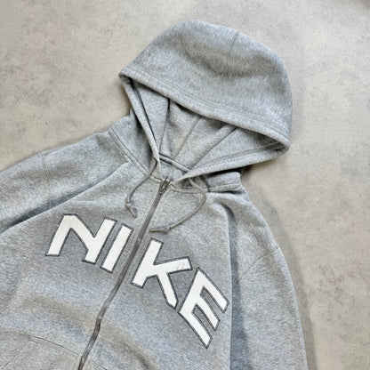 RARE 2000s Nike Zip Hoodie Grey - (L)