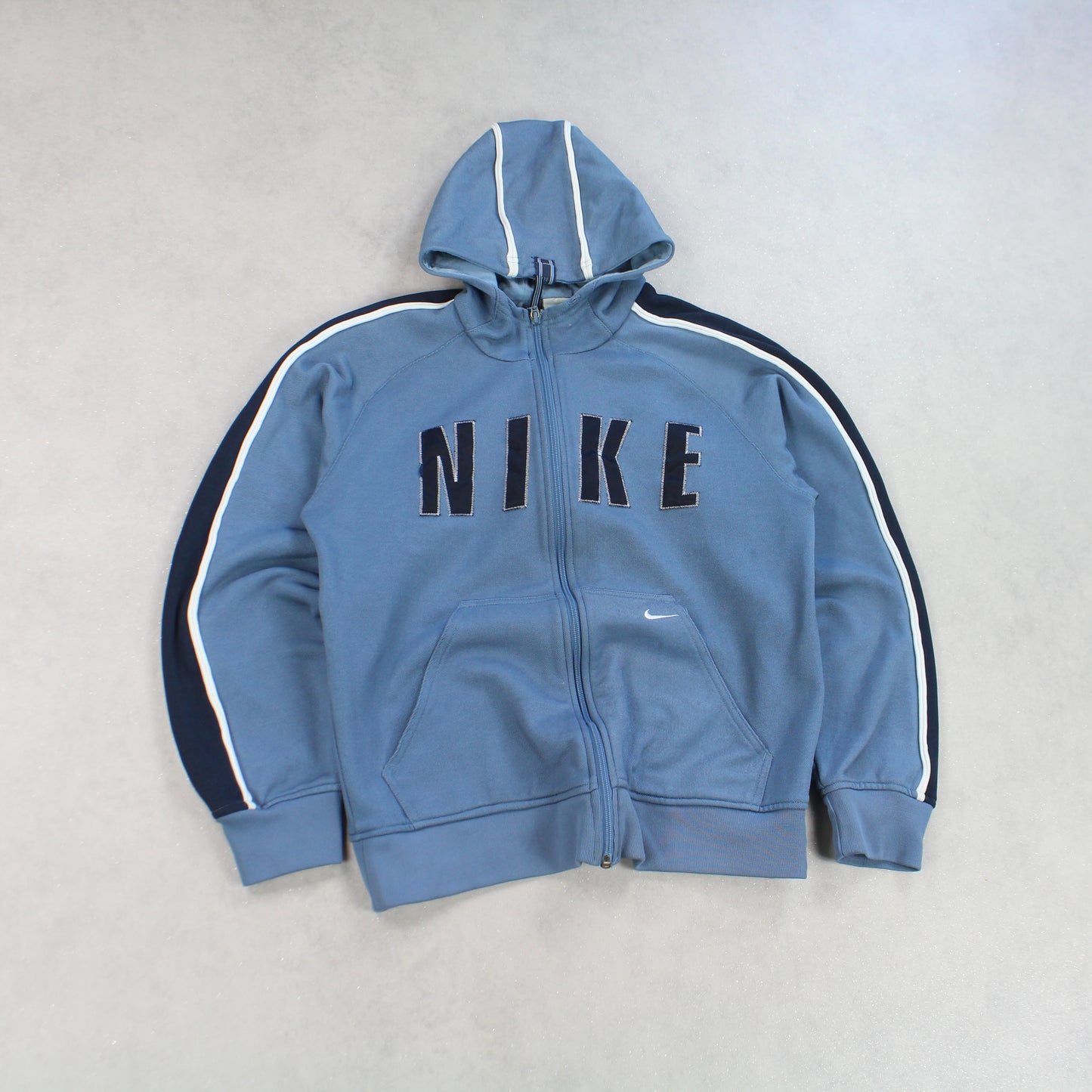 RARE Vintage 00s Nike Zip Up Hoodie Blue - (S)