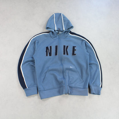 RARE Vintage 00s Nike Zip Up Hoodie Blue - (S)