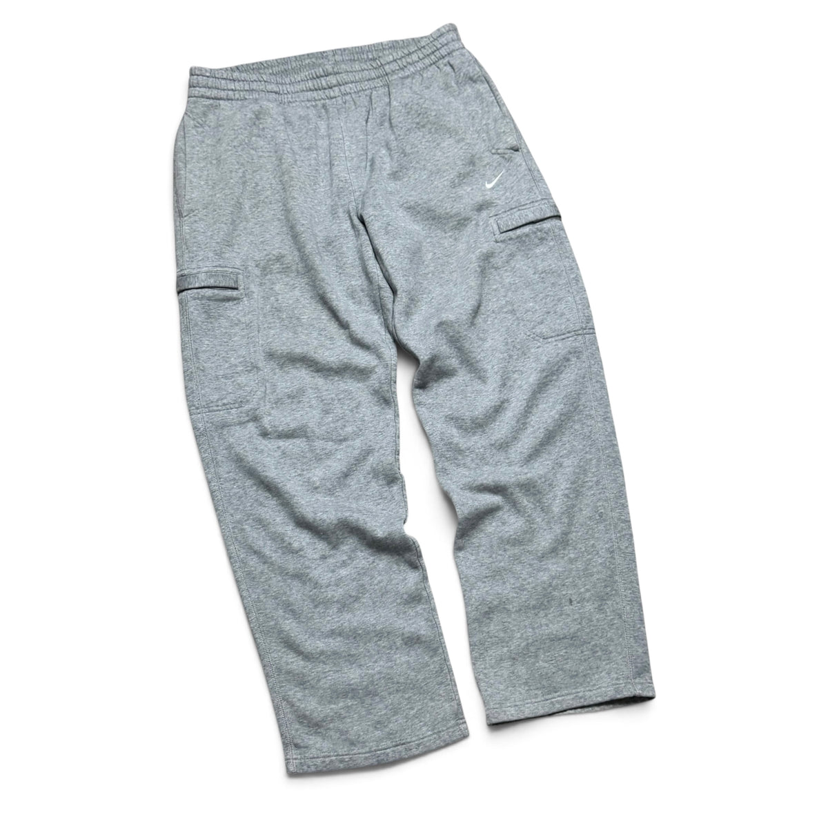 RARE 2000s Wide Leg Nike Joggers Grey - (L)