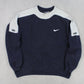 RARE Vintage 1990s Nike Swoosh Sweatshirt Navy - (L)