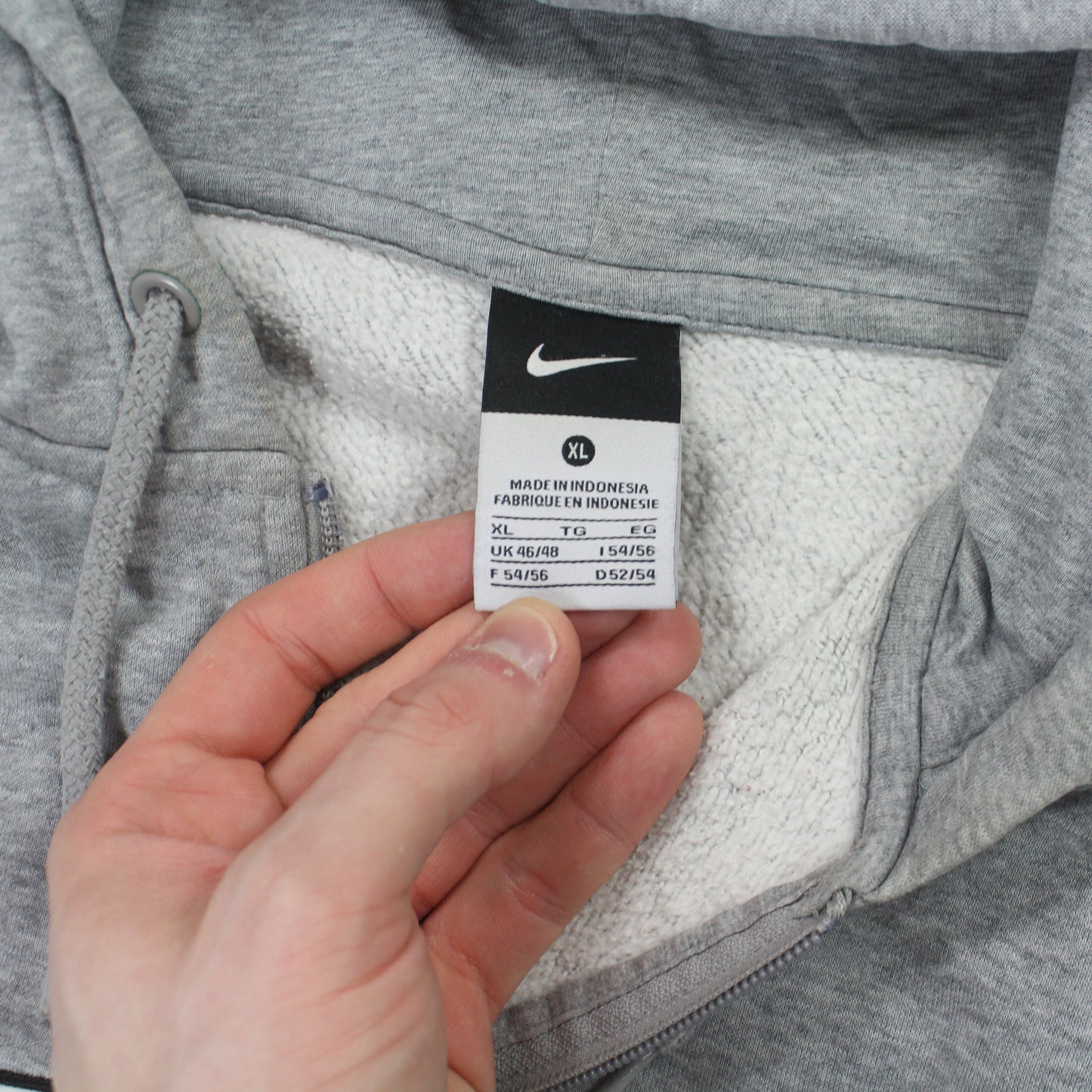 RARE 2000s Nike Zip Hoodie Grey - (L)
