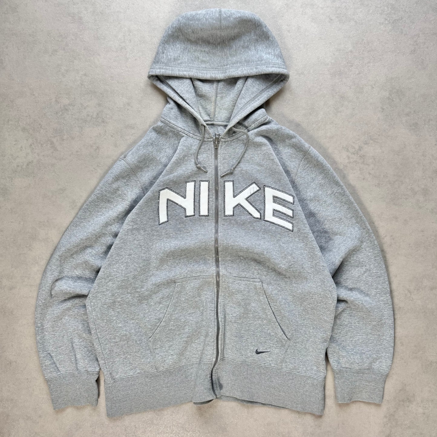 RARE 2000s Nike Zip Hoodie Grey - (L)