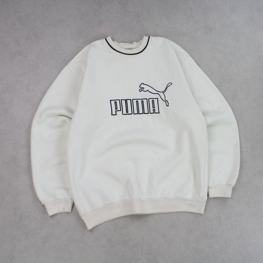 RARE 90s Puma Sweatshirt Cream - (M)