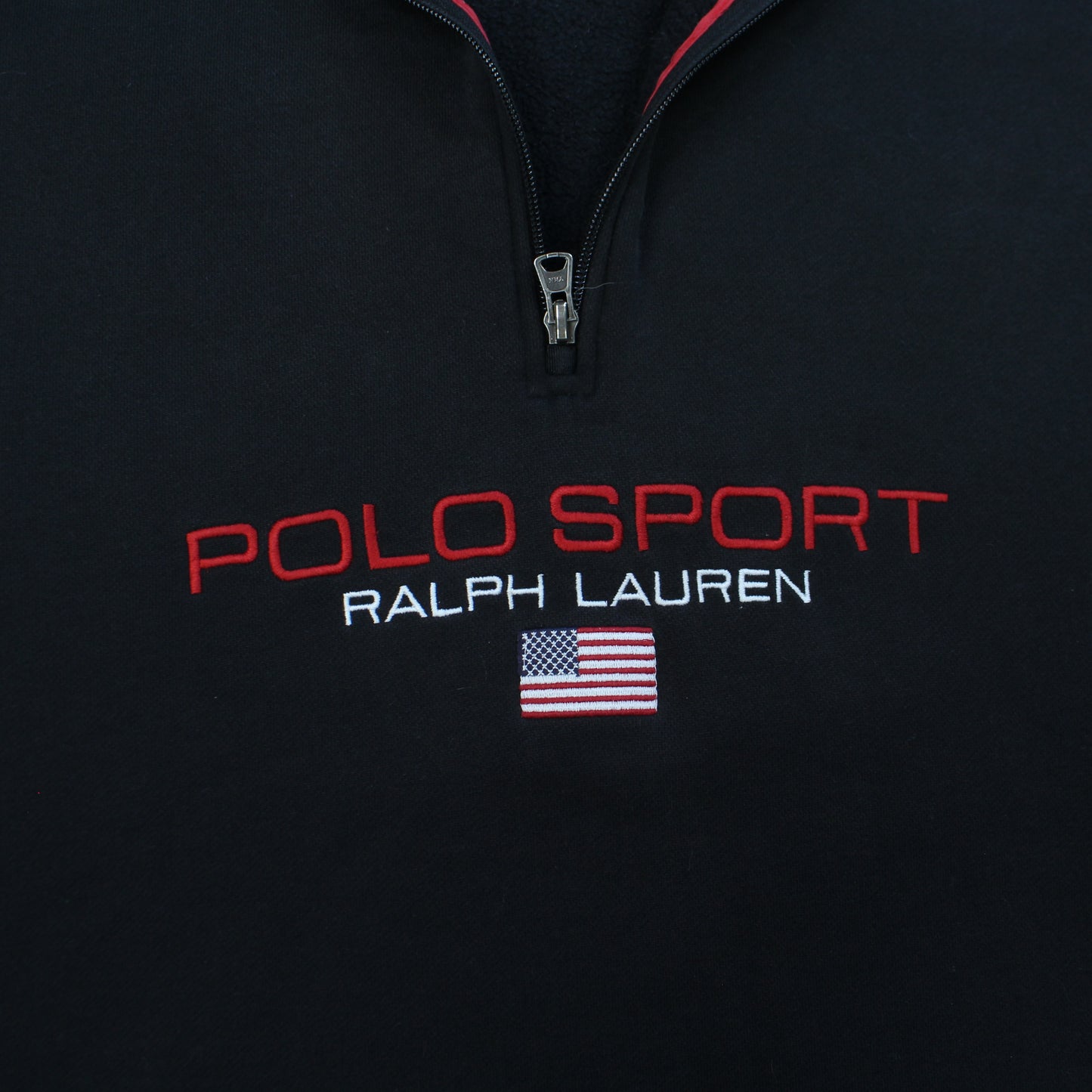 SUPER RARE Vintage 1990s Polo Sport 1/4 Zip Black - (M)