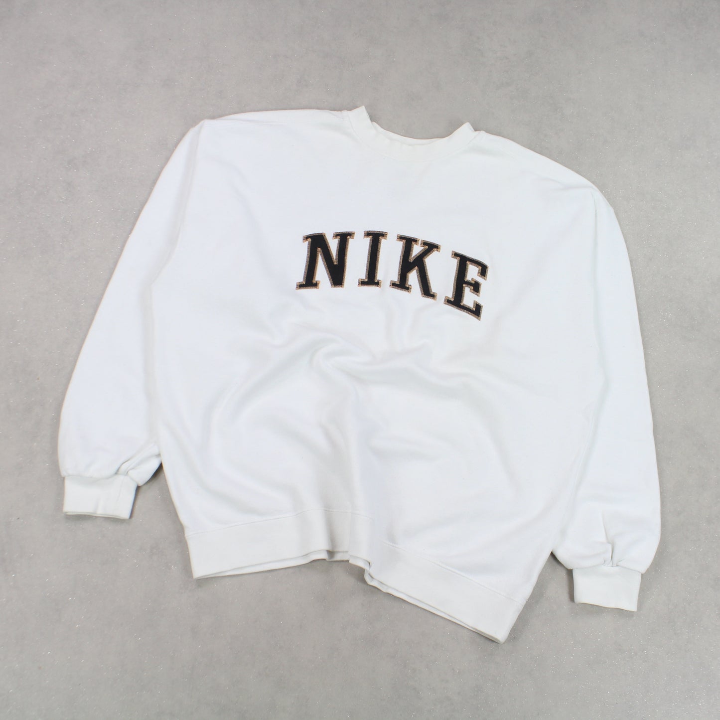 RARE Vintage 1990s Nike Spell Out Sweatshirt White - (XL)