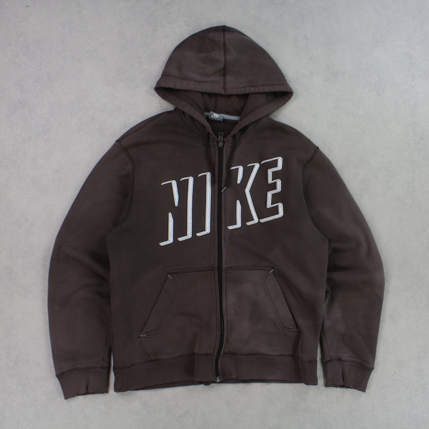 VERY RARE 00s Nike Zip Up Hoodie Brown - (M)