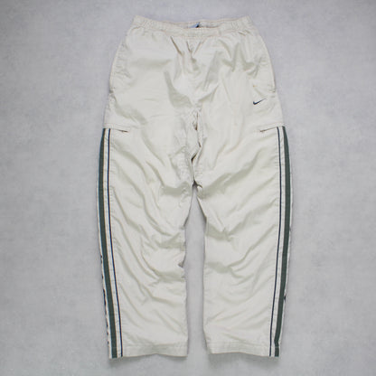 SUPER RARE 2000s Nike Trackpants Cream - (L)