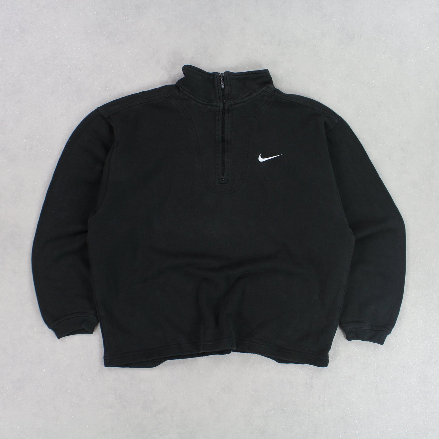 RARE 90s Nike 1/4 Zip Sweatshirt Black - (S)