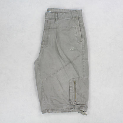 RARE Vintage 00s Nike Cargo Shorts Grey - (XL)