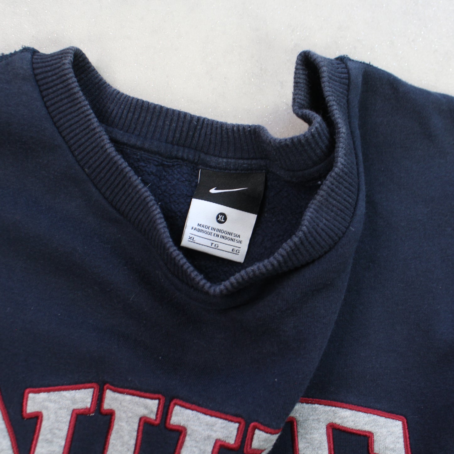 RARE Vintage 00s Nike Spell Out Sweatshirt Navy - (XL)