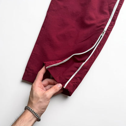 RARE 2000s Nike Trackpants Burgundy - (L)