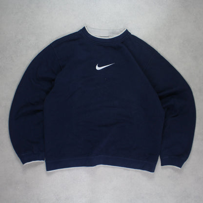 RARE 2000s Heavyweight Nike Sweatshirt Navy - (M)