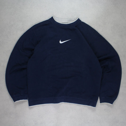 RARE 2000s Heavyweight Nike Sweatshirt Navy - (M)