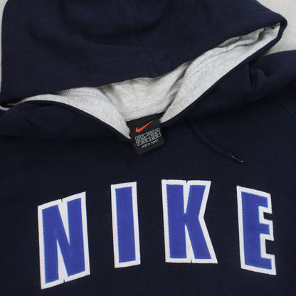 SUPER RARE Vintage 1990s Nike Spell Out Hoodie Navy - (M)