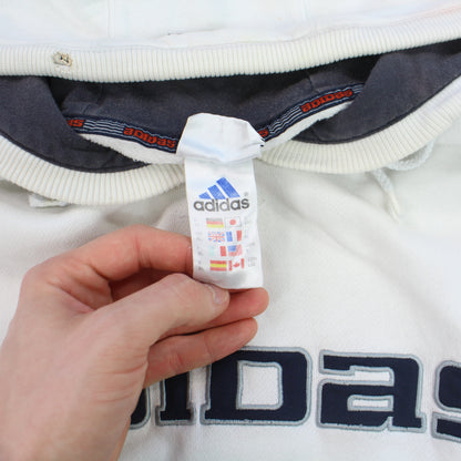 RARE Vintage 1990s Adidas Hoodie White - (XL)