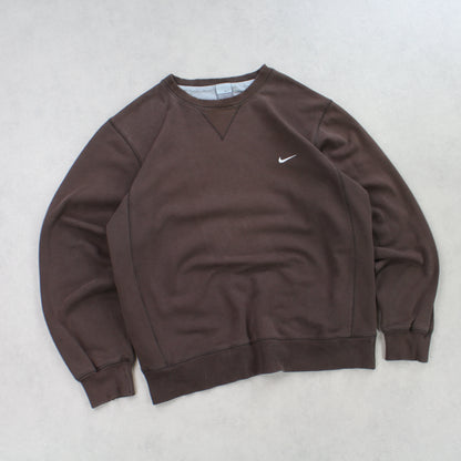 SUPER RARE 2000s Nike Sweatshirt Brown - (M)