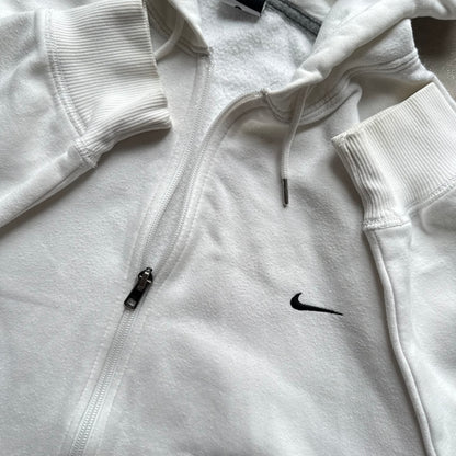 RARE 2000s Nike Zip Hoodie White - (L)