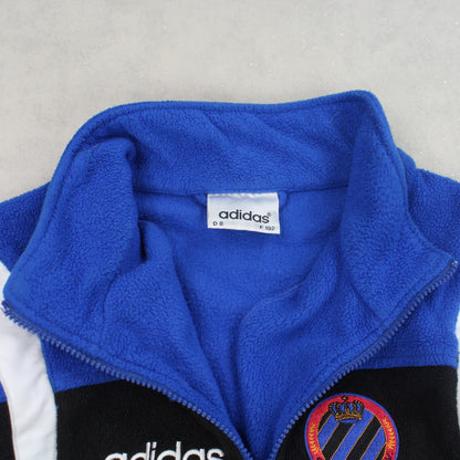 SUPER RARE Vintage 1990s Adidas Club Brugge 1/4 Zip Fleece Blue - (XL)