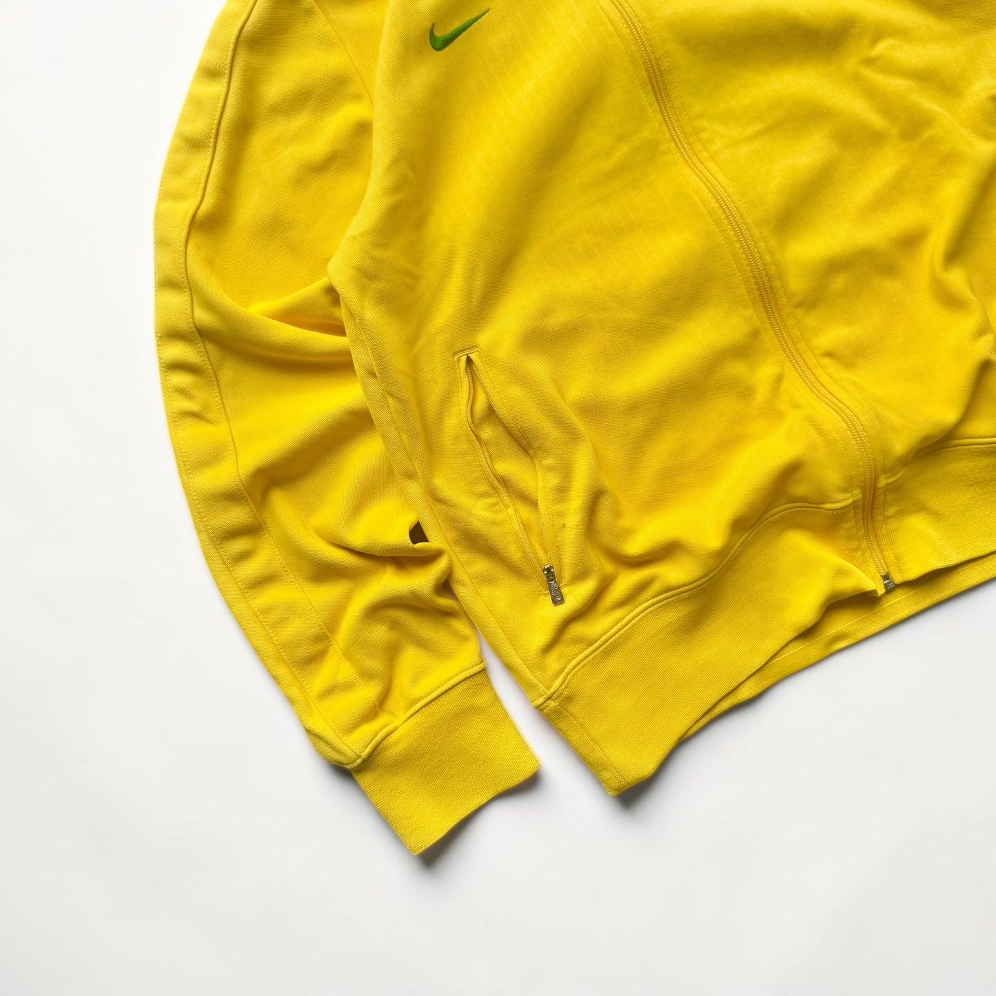 SUPER RARE 2000s NIKE Brasil Zip Up Jacket Yellow - (M)