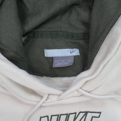 RARE Vintage 00s Nike Spell Out Hoodie Cream - (L)